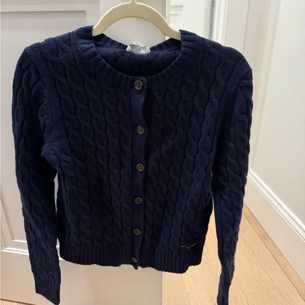 Aritzia Sunday Best Taylor Navy Cable Knit Cardigan - Picture 2 of 5